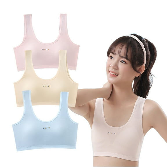 Training Bras for Girls Bra Pack Cotton Cami Wireless Bras Elastic Seamless Bra Big Girls Bra 10-16