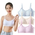 thumbnail image 1 of Girls Training Bra 10-15 Teen Student Teens & Big Girls Elastic Shoulder Straps Cotton Breathable Cami Bra Running Bra Solid, 1 of 4