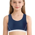 thumbnail image 1 of Training Bras for Girls Breathable Stretchy Solid Color Bra with Fixed Padding Girls Casual Underwear Dark Blue Size 10-12 Years, 1 of 4