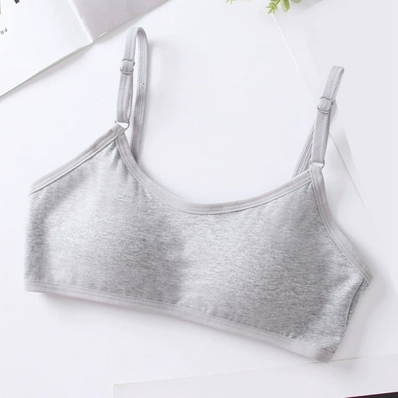 Training Bras for Girls Seamless Adjustable Cotton Cami Bralettes 7-14Y,Student Bra Fixed Cup Chest Wrap With Chest Pad Top Bra Running