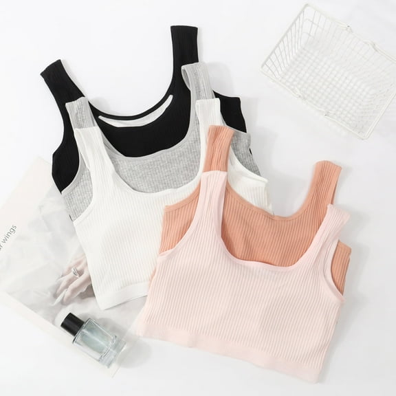 Training Bras for Girls Seamless Cami Bralettes Sports Striped Vest ﻿