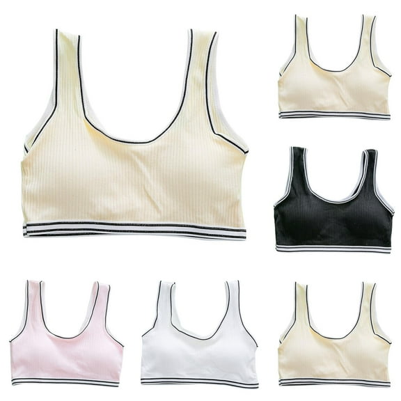 Training Bras for Girls Seamless Cotton Sports Bra Non Removable Pads Ultra Breathable Soft