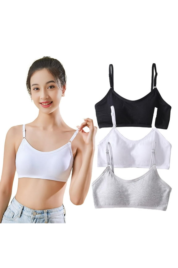 Training Bras for Girls Starter Seamless Bra Cotton Teens Up Stretch Fixed Pads 10-16