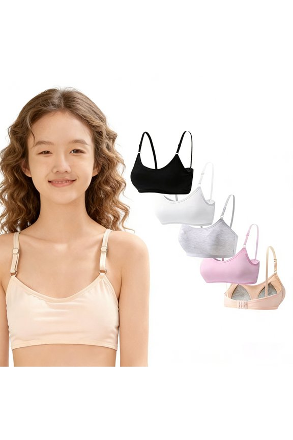 Training Bras for Teen Girls Wireless Cotton Light Padded Bras Adjustable Straps Smooth Edge Comfortable First Bra 10-16 Years