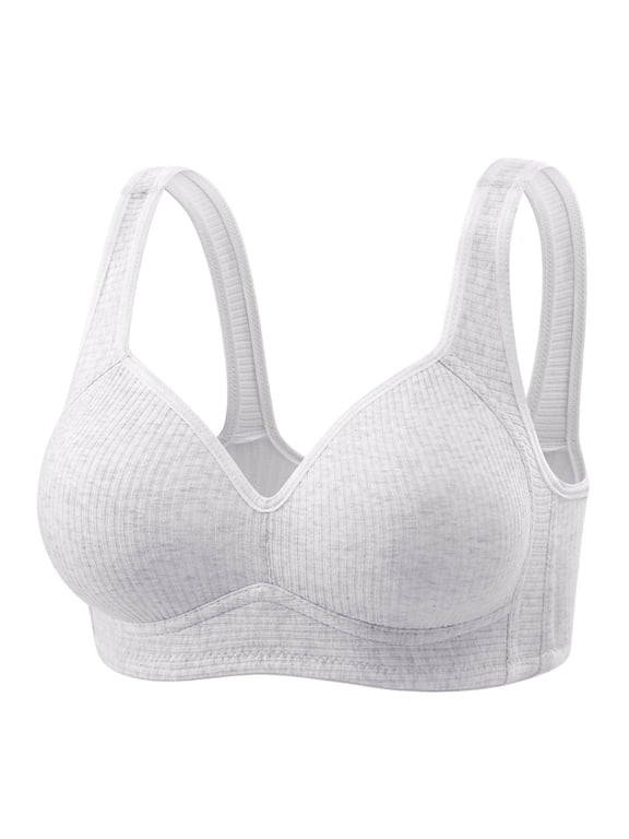 Training Bras for Women with Pads Women's Comfortable Wireless Bra Soft Breathable Thin Cup Wirefree Push up T-Shirt Bras Supportive Bralettes Gray M