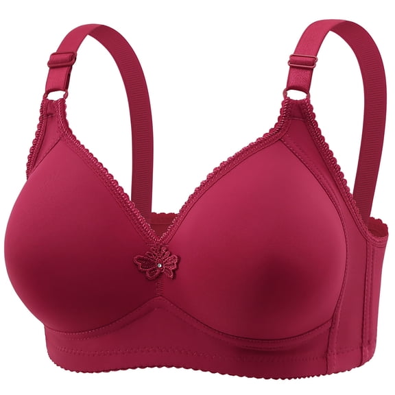 Training Bras for Women with Pads Women's Wireless Push up Bras, V Neck Comfortable Breathable Bralettes Full Cover Padded Smoothing Underwear Bra S