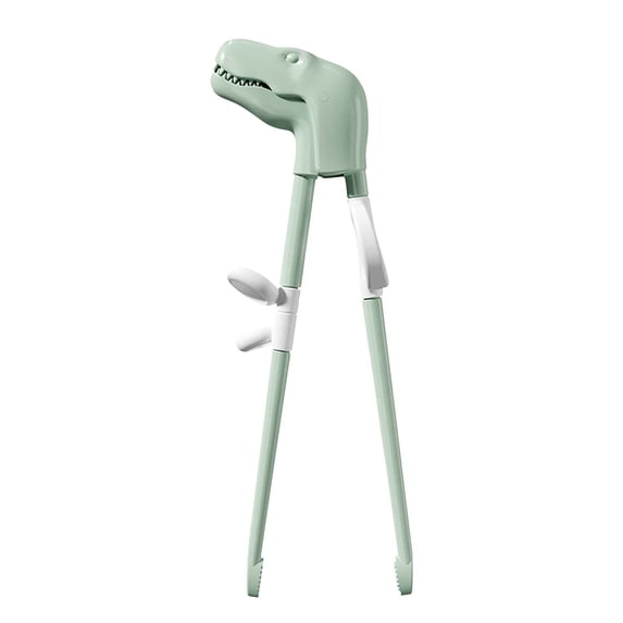 Training Chopsticks for Kids with Dinosaur Heads – Non-Slip Dimpled Tips, Dishwasher Safe, Food-Grade ABS and PP, 1 Pair