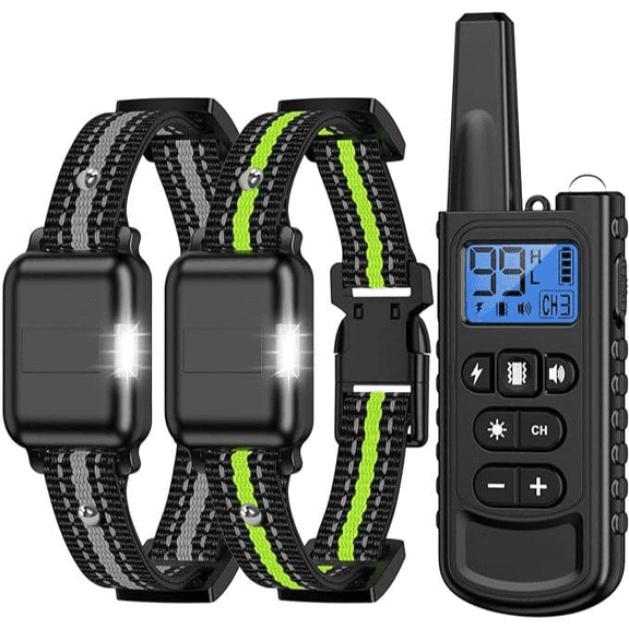 Training Collar with Remote, 3300FT Range Rechargeable IP67 Waterproof E-Collar with Flashlight, 3 Training Modes, Adjustable Strap for Small, Medium, Large Dogs (8-120lbs)