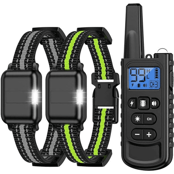 Training Collar with Remote, 3300FT Range Rechargeable IP67 Waterproof E-Collar with Flashlight, 3 Training Modes, Adjustable Strap for Small, Medium, Large Dogs (8-120lbs)