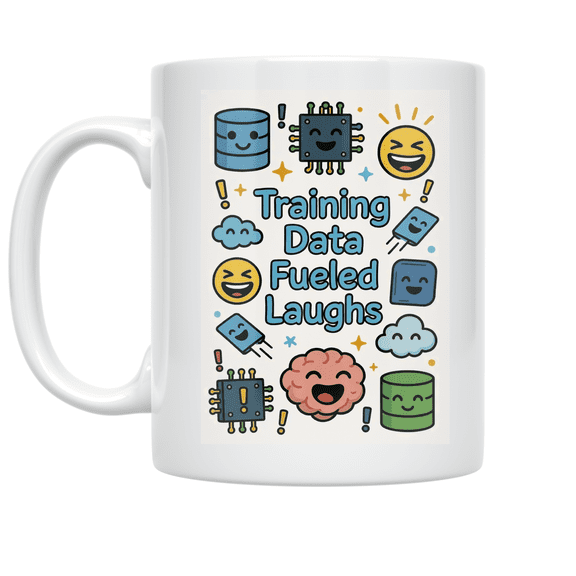 Training Data Fueled Laughs - Tech Enthusiast - 11 oz Ceramic Coffee Mug