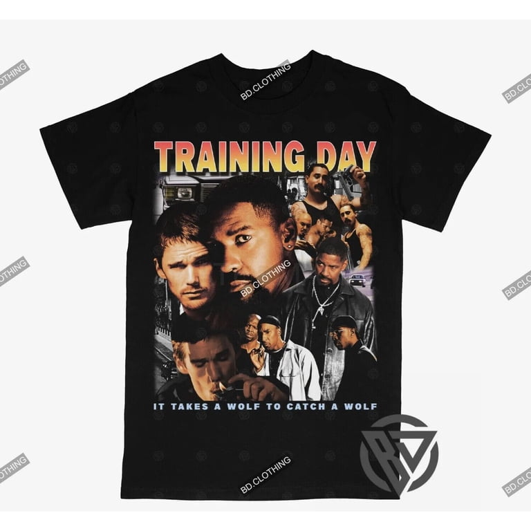 Training Day Tee Shirt Denzel Movie Hip Hop Rap Style Black Crew T 