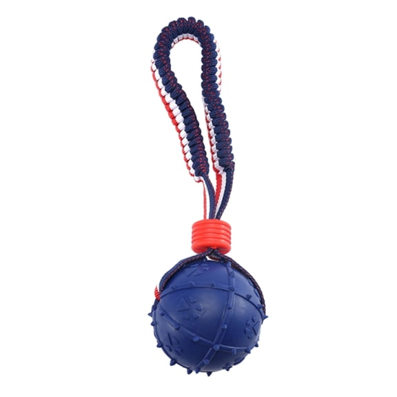 Training Dog Ball with Rope Exercise and Reward Toy for Dogs - Indestructible Dog Toy Ball with Handle for Training Pull Throw Tug Fetch Belgian Malinois Gifts (d)