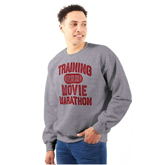 Training For Movie Marathon Sweatshirt for Men or Women Brisco Brands X
