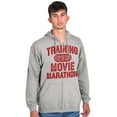 thumbnail image 1 of Training For Movie Marathon Unisex Fleece Graphic Zip Up Hoodie Brisco Brands 2X, 1 of 5