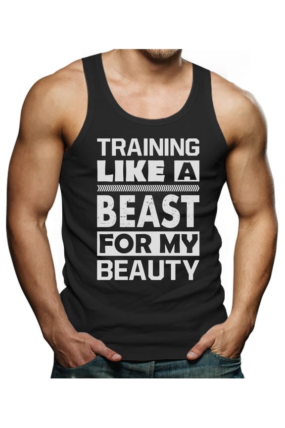 Training Like A Beast For My Beauty Couples - Gym Tank Top Men's Singlet Small Black