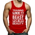thumbnail image 1 of Training Like A Beast For My Beauty Couples - Gym Tank Top Men's Singlet Small Red, 1 of 3