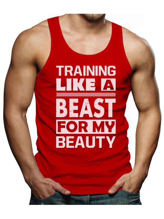 Training Like A Beast For My Beauty Couples - Gym Tank Top Men's Singlet Small Red