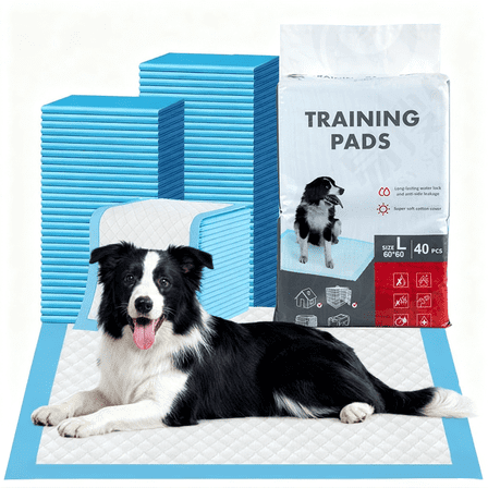 Puppy Pads L 40 Count, Dog Pee Pads Extra Large,  24 in x 24 in Pee Pads for Dogs,  Disposable Dog Training Pads Super Absorbent&Leak-Proof, Quick-Dry Potty Piddle Pads for Doggy, Cats, Pet Supplies