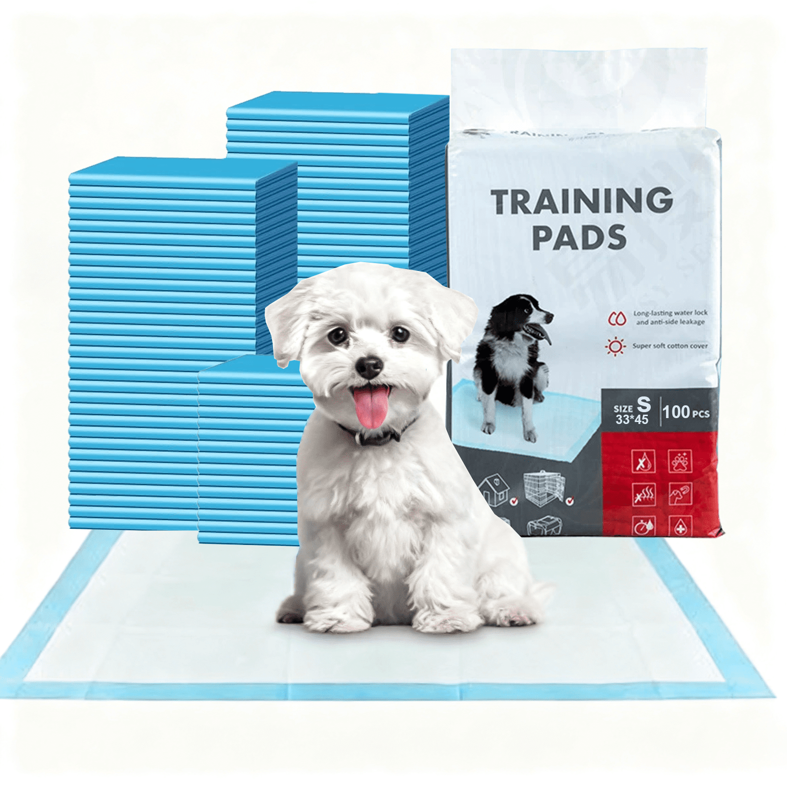 Puppy Pads S 100 Count, Dog Pee Pads Extra Large,  13 in x 18 in Pee Pads for Dogs,  Disposable Dog Training Pads Super Absorbent&Leak-Proof, Quick-Dry Potty Piddle Pads for Doggy, Cats, Pet Supplies