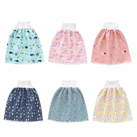 Training Pants Cloth Diaper Skirts/Shorts for Babies and Toddlers - Cotton Waterproof Toilet Training Pants Diaper Guard for Bedwetting Boys and Girls(Wave and Lion, M)