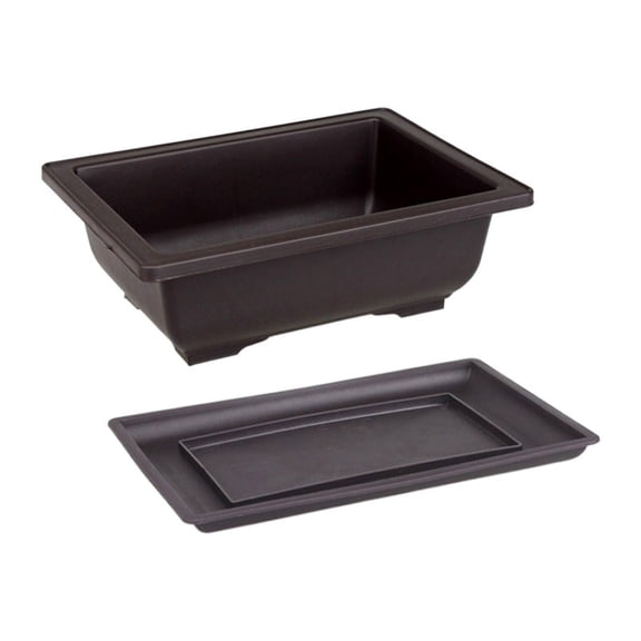 Training Pots with Tray flower pots Durable Bonsai Training Pots Plant Container Portable Outside for Office Home Living Room Ornament Rectangle L