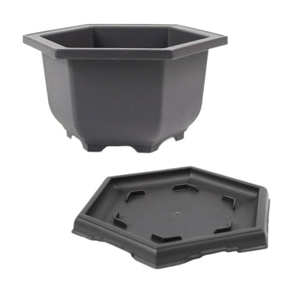 Training Pots with Tray Large Flower Pots Multifunctional Holiday Outdoor Garden Hexagon M