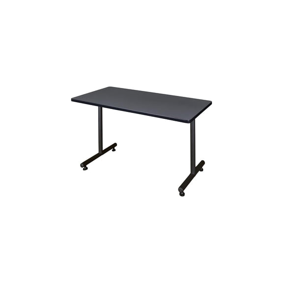 Training Table 42 x 24 Inch - Foldable Office Desk with Wheels - Grey