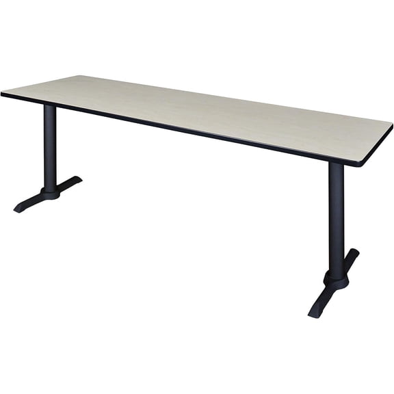 Training Table 84 Inch - Adjustable Height Office Desk with Wheels - Maple Finish