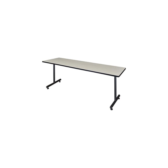 Training Table 84 Inch - Adjustable Height Office Desk with Wheels - Maple Finish