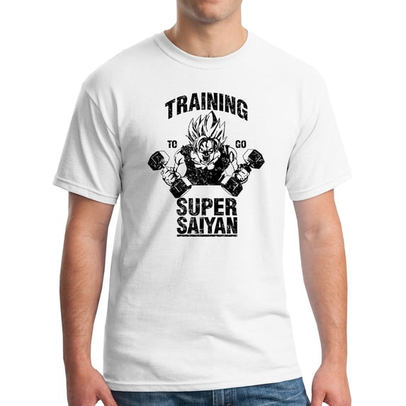 Training To Go Super Saiyan T-Shirt Vintage Distressed White XL