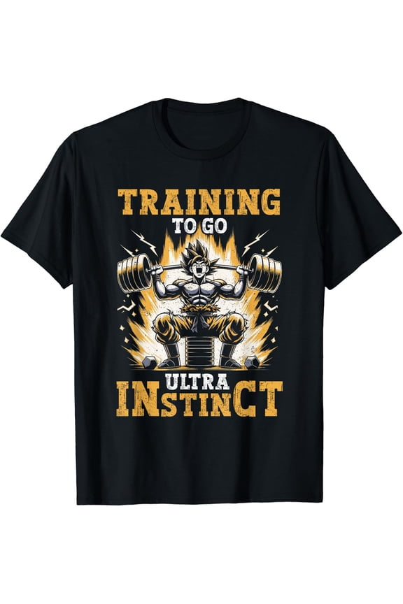 Training To Go Ultra Instinct Gym Weightlifting Distressed T-Shirt Size S-5XL