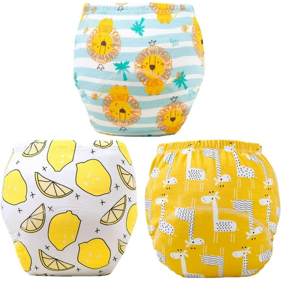 Training Underwear, Potty Training Underwear, Training Pants for Boys Girls, Unisex Toddler Pee Pants, Toilet Training Pants Breathable Washable (a 3PCS,Small)