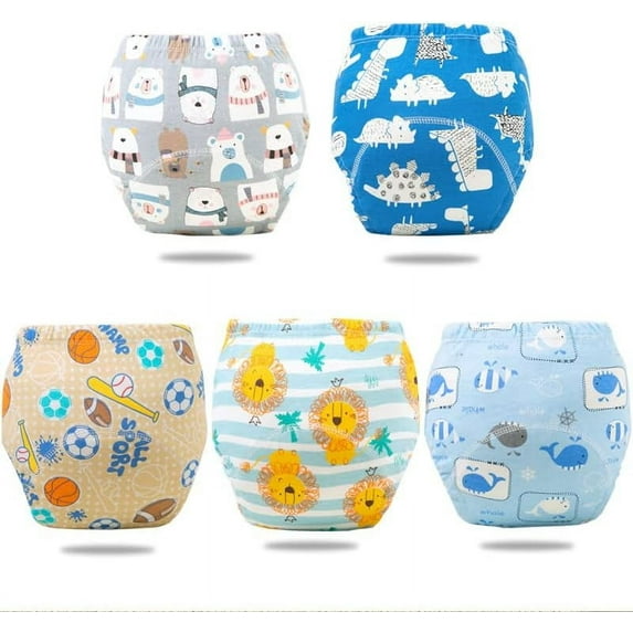Training Underwear, Potty Training Underwear, Training Pants for Boys Girls, Unisex Toddler Pee Pants, Toilet Training Pants Breathable Washablee (j 5PCS,Large)