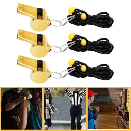 Training Whistles Stainless Steel Gold Whistle Metal Hanging Neck Sports Referee Outdoor Accessory