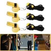 Stainless Steel Gold Referee Whistle for Sports Training Outdoor Activities Loud and Durable Metal Hanging Neck Whistle