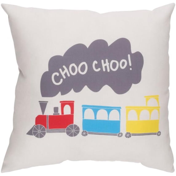 Surya LIL096-2020 Trains 20 x 20 x 4 in. Throw Pillow - Medium
