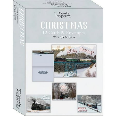 Trains In Winter Christmas Cards, Box Of 12 (Kjv)