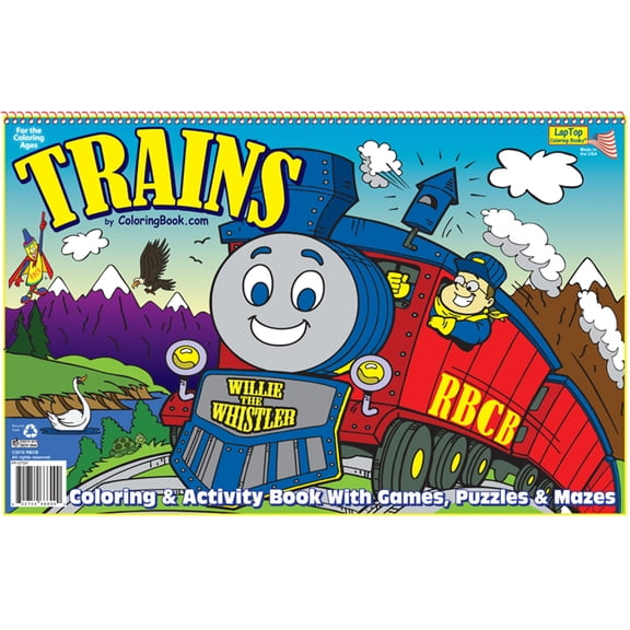 Trains LapTop Coloring Book (17"x11")
