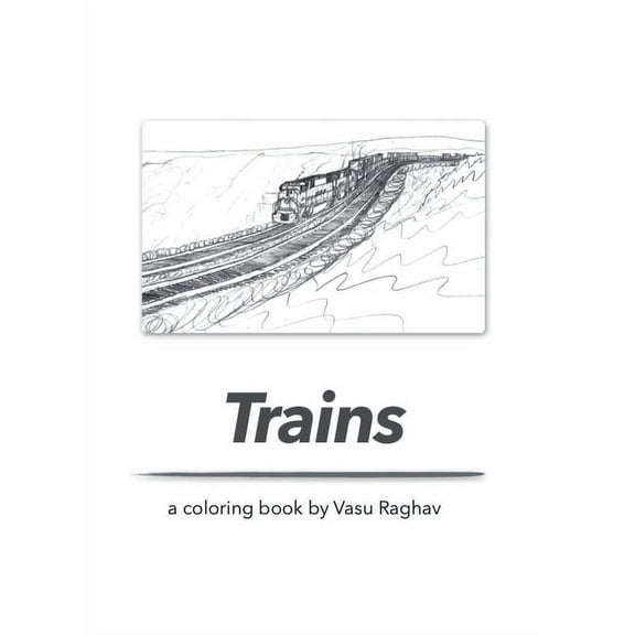 Trains: a coloring book, (Paperback)