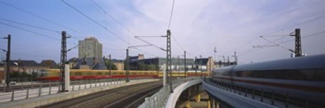 Trains on railroad tracks Central Station Berlin Germany Canvas Art - Panoramic Images (18 x 6)