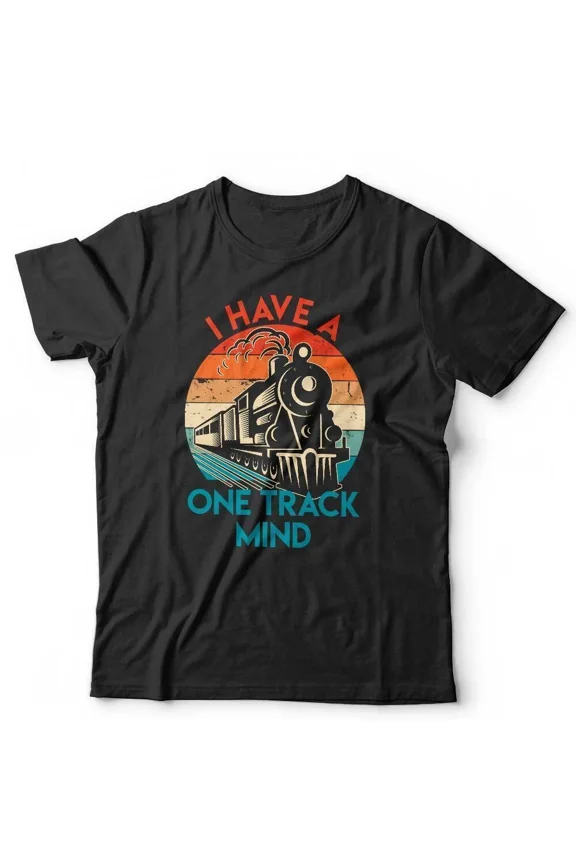 Trainspotter Life One Track Mind Railway Retro Railfan Humor Unisex T-Shirt, up to size 5XL