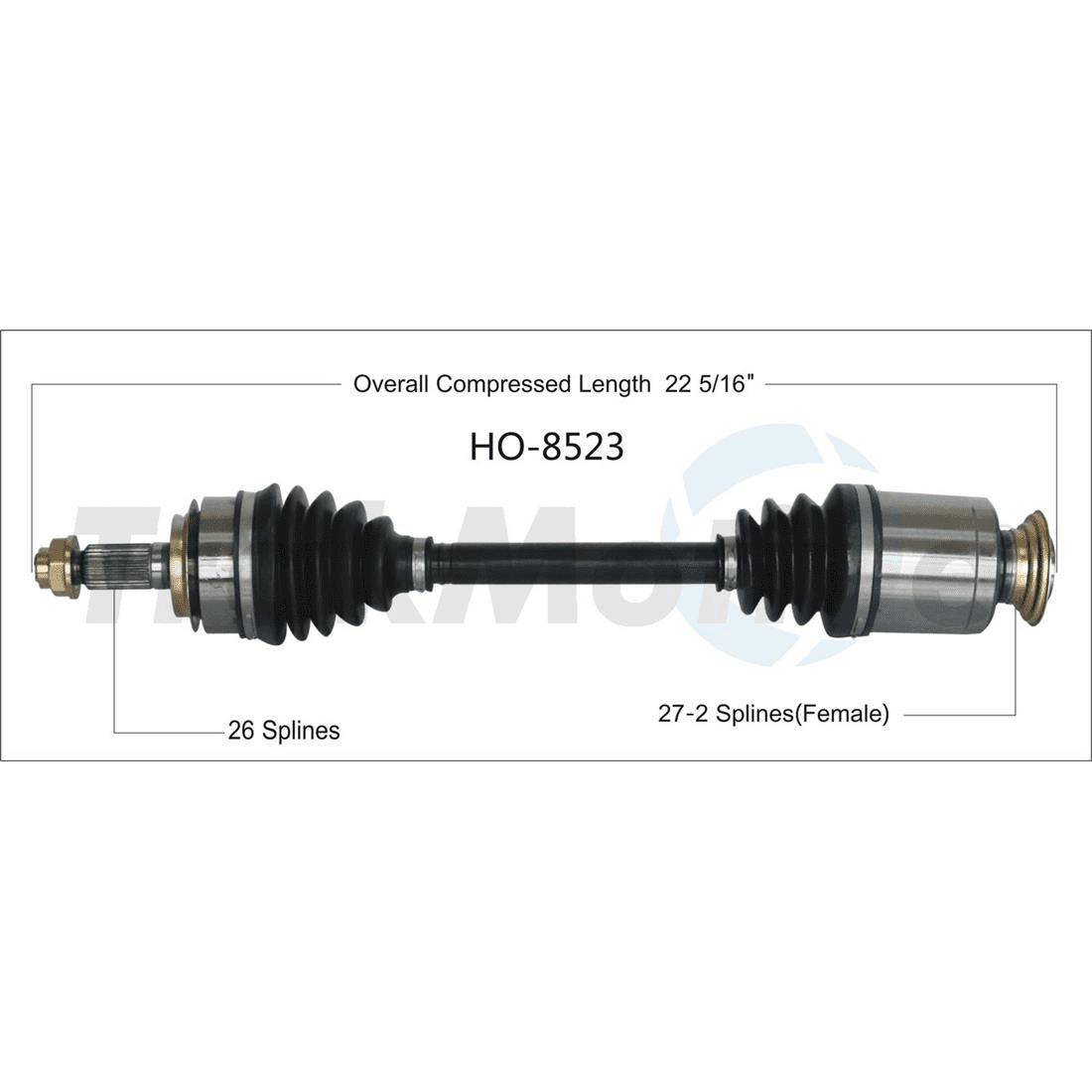 TrakMotive Front Passenger Side CV Axle CV Joint Shaft Assembly For