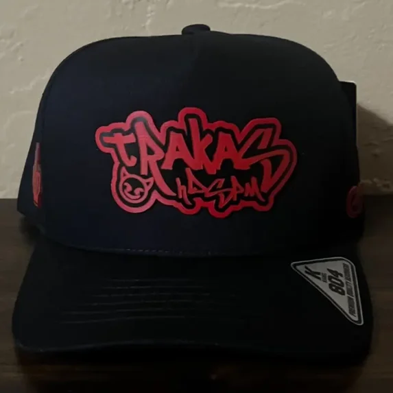 Trakas Graffiti Hat, Adjustable Snapback Baseball Cap with Bold Street Art Embroidery, Unique Hip Hop Inspired Hat for Men and Women, Trendy Urban Streetwear Accessory