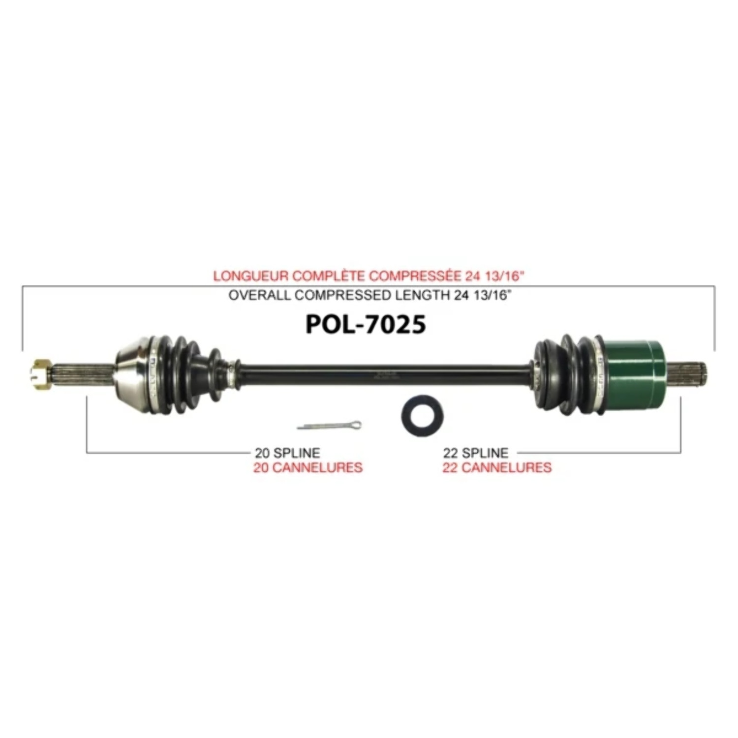 TrakMotive Drive Axle Front POL-7025 - Walmart.com