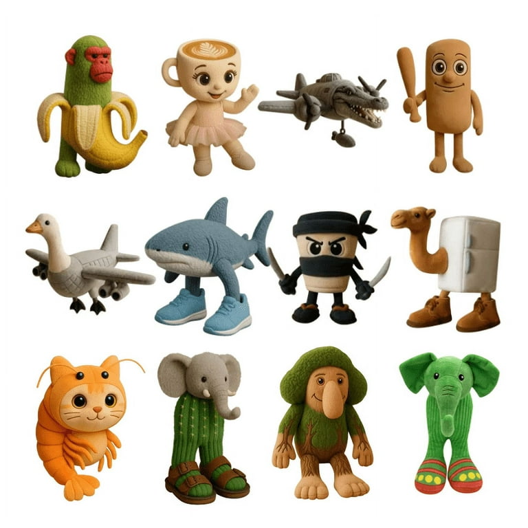 Set de 8 figurine italiene Brainrot, Tung Tung Tung Sahur, Tralalero Set de 8 figurine italiene Brainrot, Tung Tung Tung Sahur, Tralalero