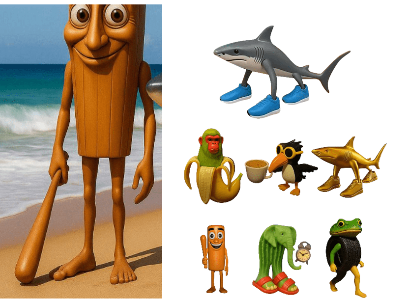 RNXSIB 8 Brainrot Figuren Set - Lustige Internet-Meme Sammelfiguren Mit Tralalero Charakteren