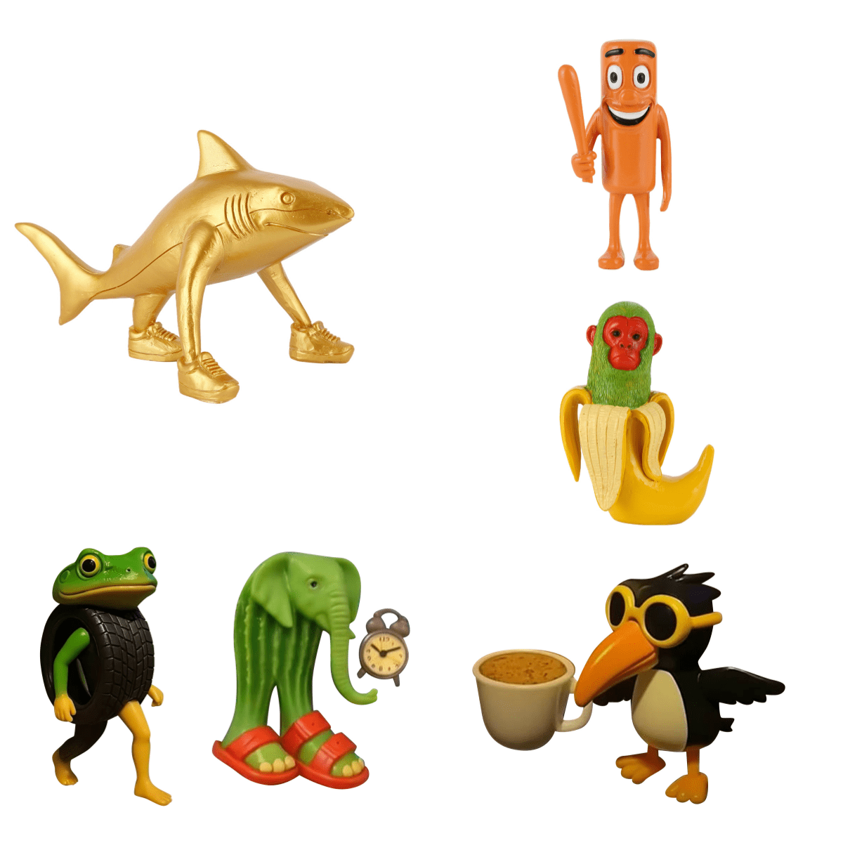 Figurines 3D Italiennes Humoristiques – Lot De 8, 5,5-8,5 Cm, PVC - 4