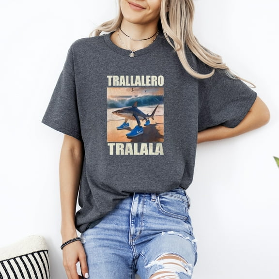 Tralalero Tralala Funny Meme 2025 Internet Viral Humor T-Shirt, for men & women, up to size 5XL