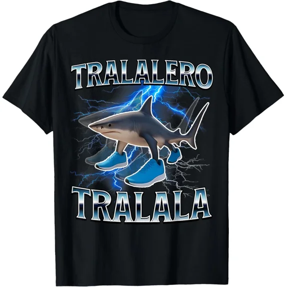 Tralalero Tralala Funny Shark Italian Brainrot Meme T-Shirt