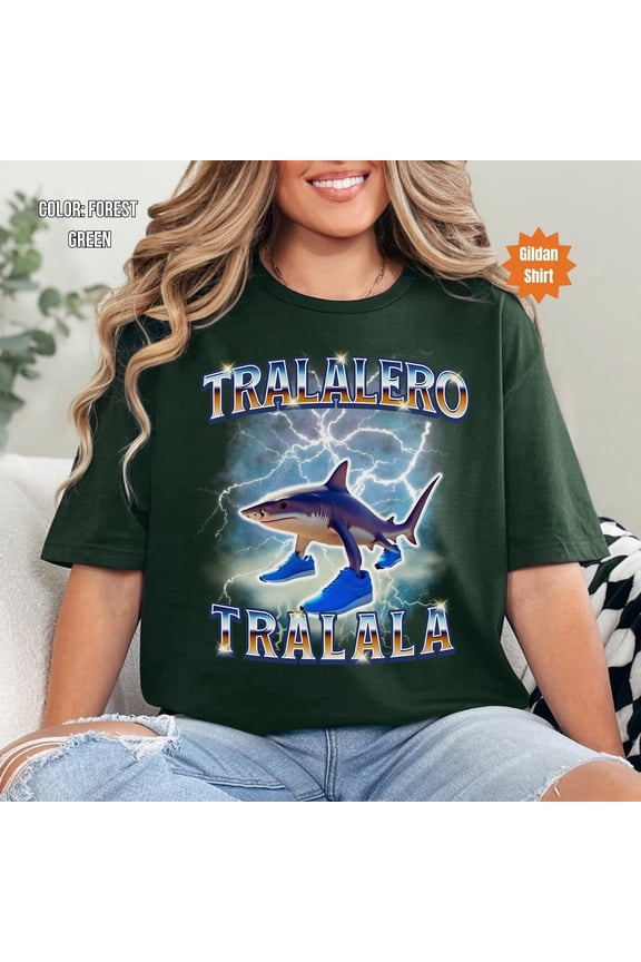 Tralalero Tralala Funny Shark Meme T-Shirt | Bootleg Rap Tee | Shark With Shoes Meme Shirt | Absurd & Trending Humorous Tee